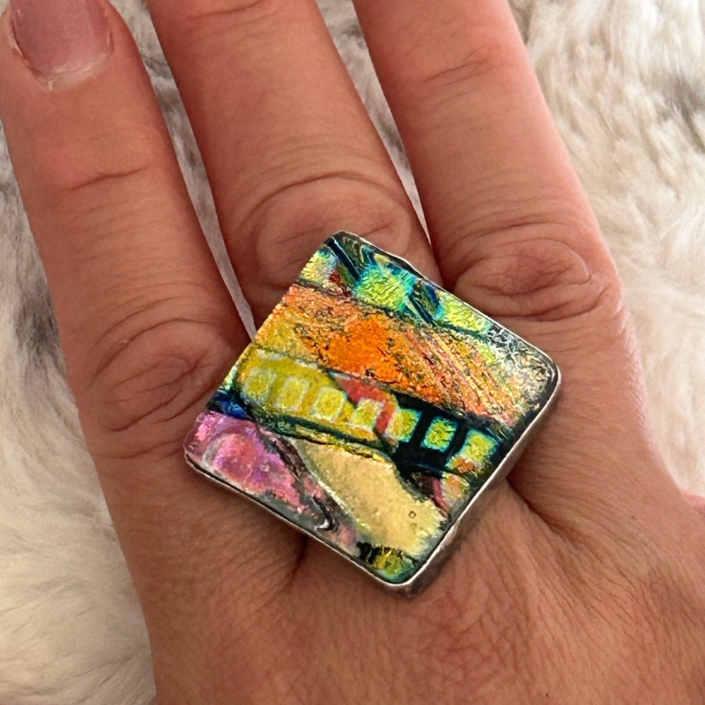 Sterling Silver Bold Colorful Statement Ring